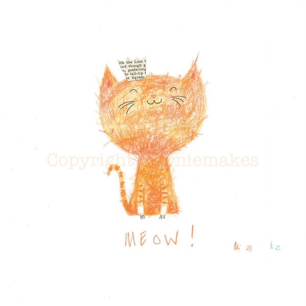 Meow - original illustration - unframed