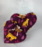 Handmade leopard cats hanging fabric hearts set of 2 - Image 3
