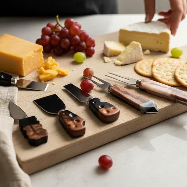 handcrafted cheese knife set