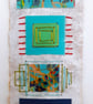 Pretty Patterned Green Turquoise Blue Handstitched Geometric Small Artworks - Image 3