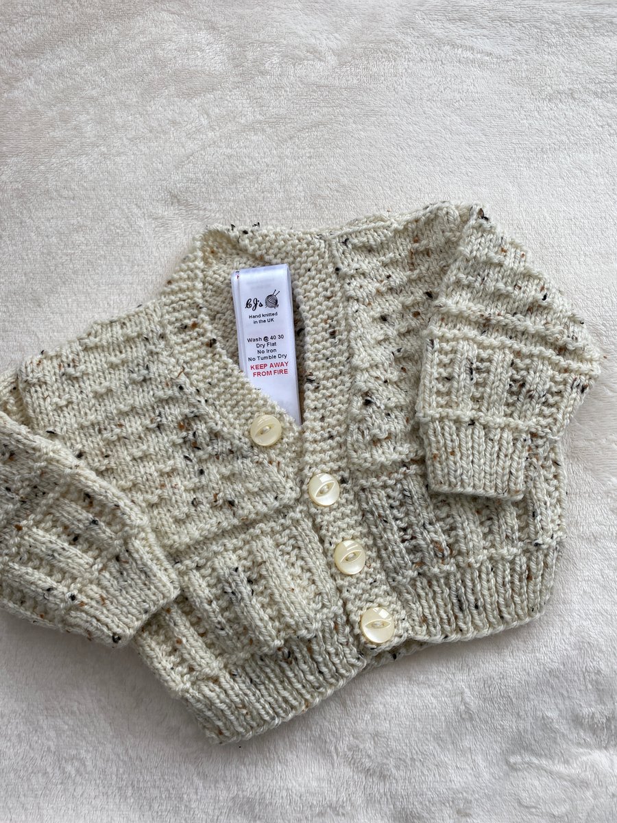 Oxford - Baby Boys Cardigan , Beige Oatmeal main image 1