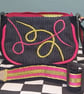 Pink and Green Pencil purse with long adjustable strap - Image 4