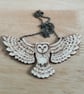 Pyrography barn owl pendant - Image 3