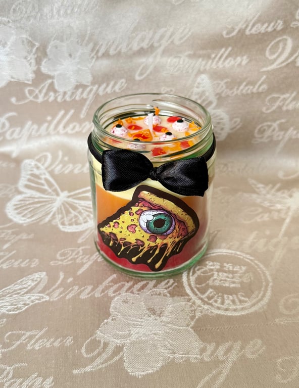 Zombie Pizza Candle – Spooky Halloween Handmade Candle