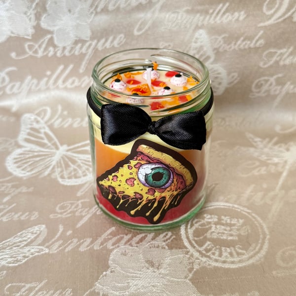Zombie Pizza Candle – Spooky Halloween Handmade Candle