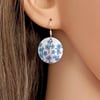 Forget Me Not drop earrings, discs dangle on sterling silver ear wires E19-114