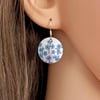 Forget Me Not drop earrings, discs dangle on sterling silver ear wires (114)