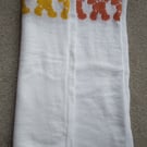 Reversible Teddy Bear Baby Blanket, baby acrylic, made to order