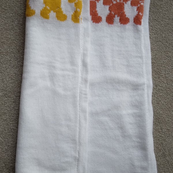 Reversible Teddy Bear Baby Blanket, baby acrylic, made to order