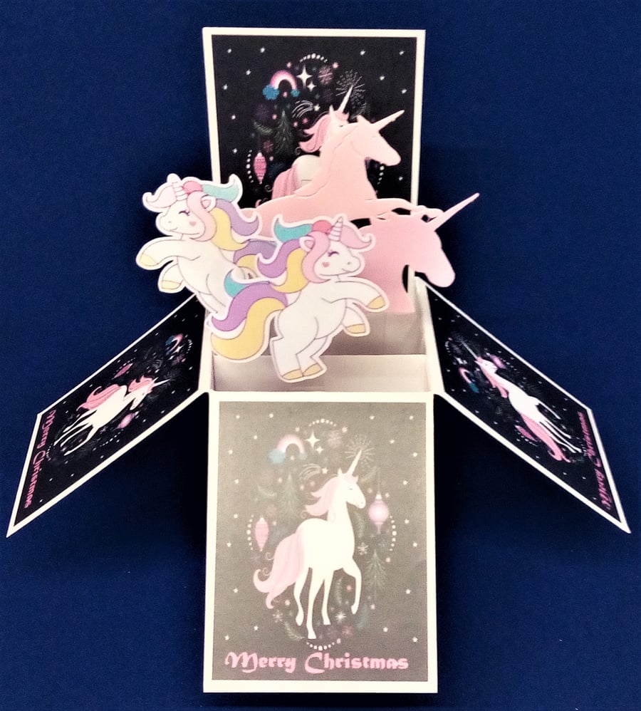 Child's Christmas Card with Unicorns