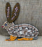 Whimsical mosaic hare