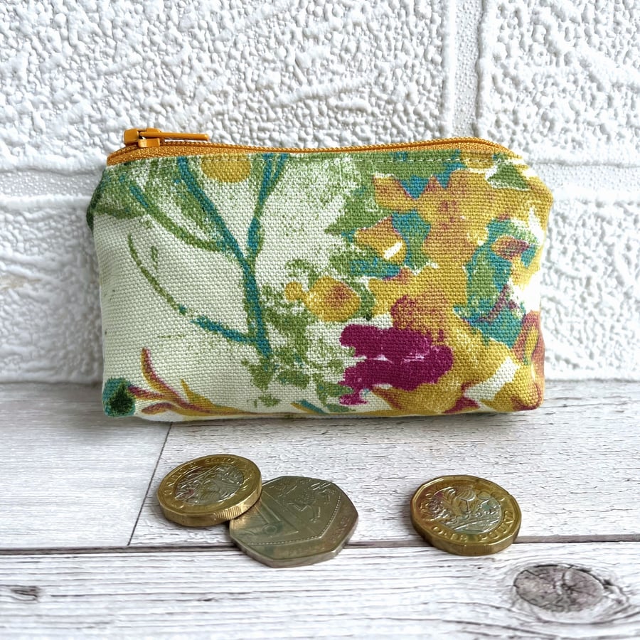 Small Purse, Coin Purse with Abstract Blossom
