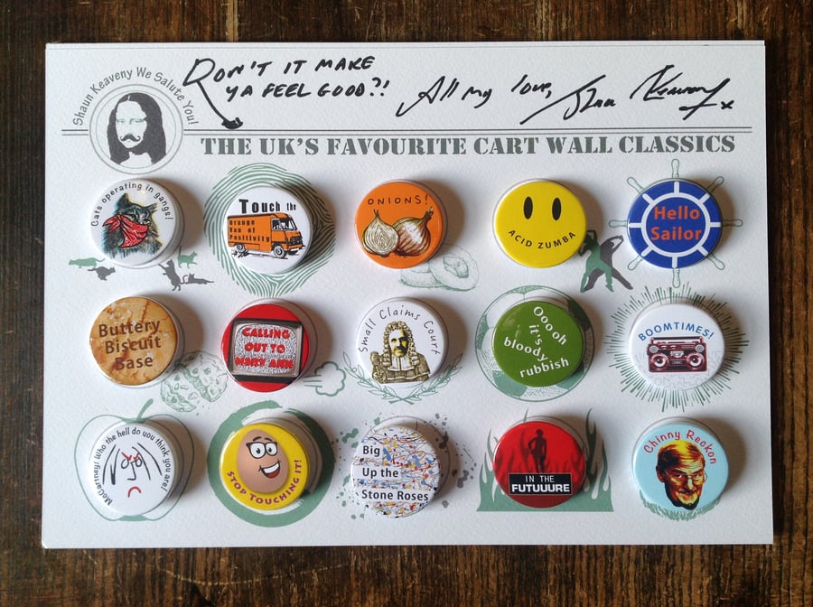 Limited Edition Signed Shaun Keaveny Cart Wall Badge Art Piece. A4. 