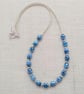 Blue Czech Glass Beaded Necklace