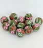 Polymer Clay Fox, Flower and Leaf Design Beads - Image 5