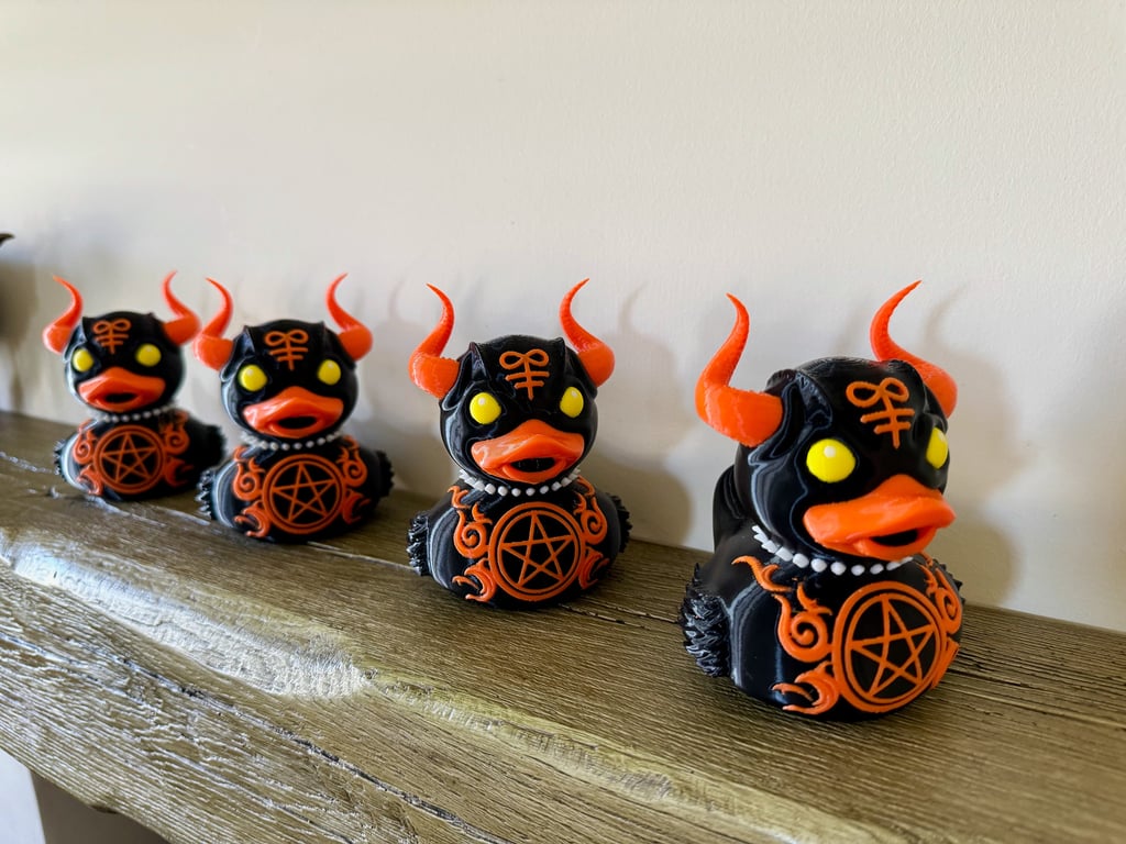 3D Printed Devil Duck - Gothic Home Decor Figurine