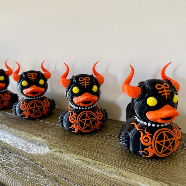 3D Printed Devil Duck - Gothic Home Decor Figurine