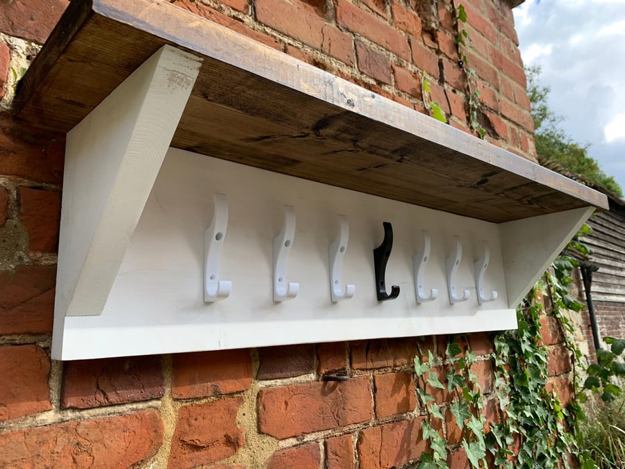 Coat rack, hook, pegs with Shelf