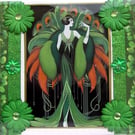 Art Deco Style Lady - Hand Crafted Decoupage Greeting Card - Blank 3259