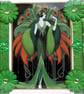 Art Deco Style Lady - Hand Crafted Decoupage Greeting Card - Blank 3259