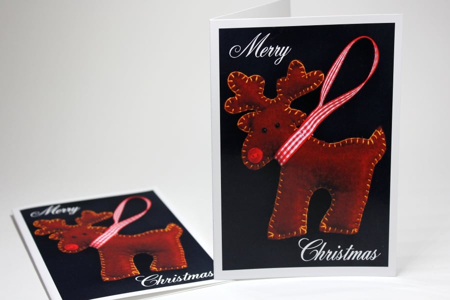 Brown Reindeer Christmas Cards (Pack of 2)