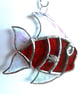 Tropical Fish Suncatcher Stained Glass Handmade Red 033 - Image 2