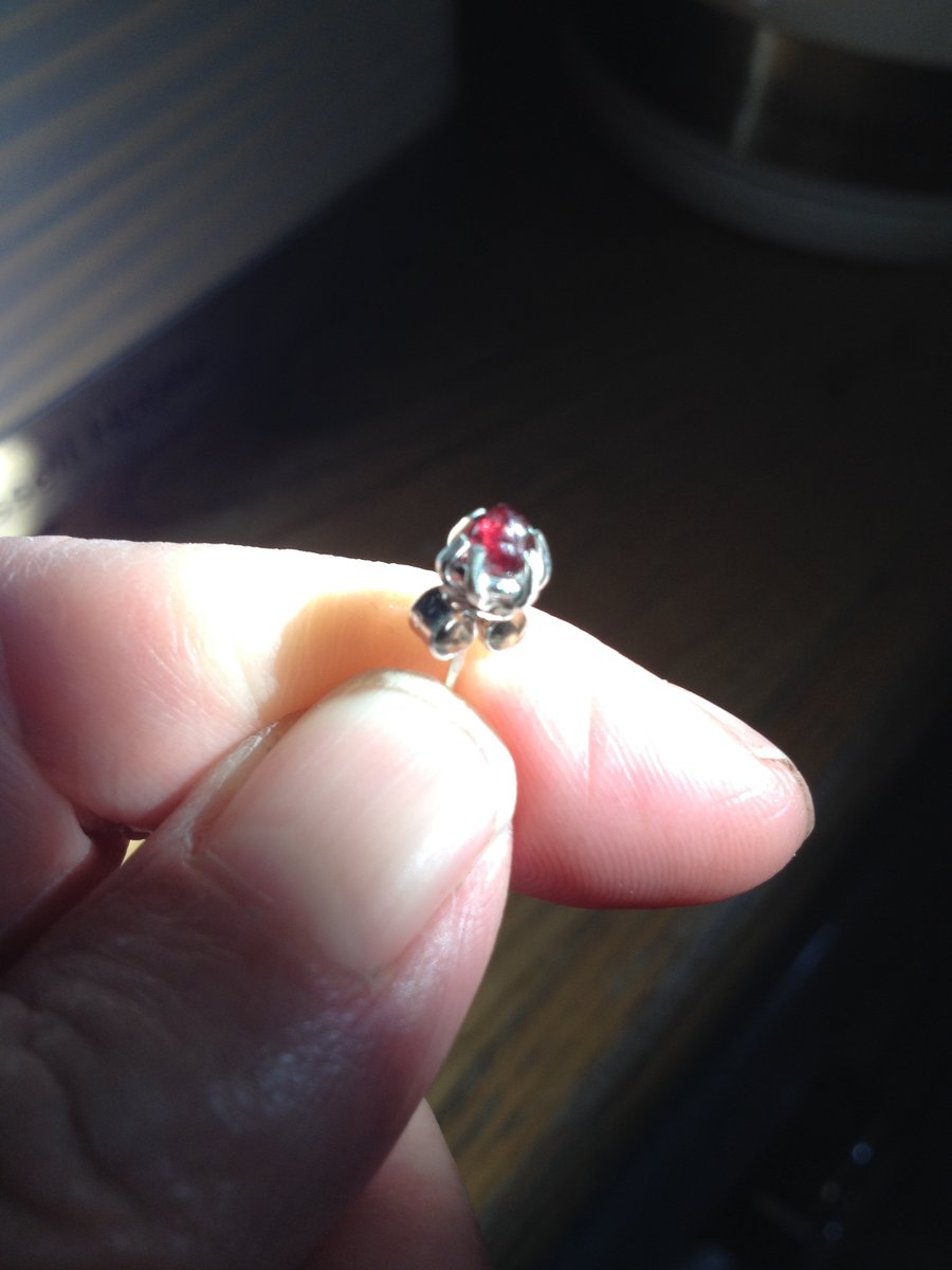 Caged Thames garnet earrings