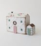 Handmade Painted Wooden Seaside Cottage with Teeny Stripy Shed - Image 4
