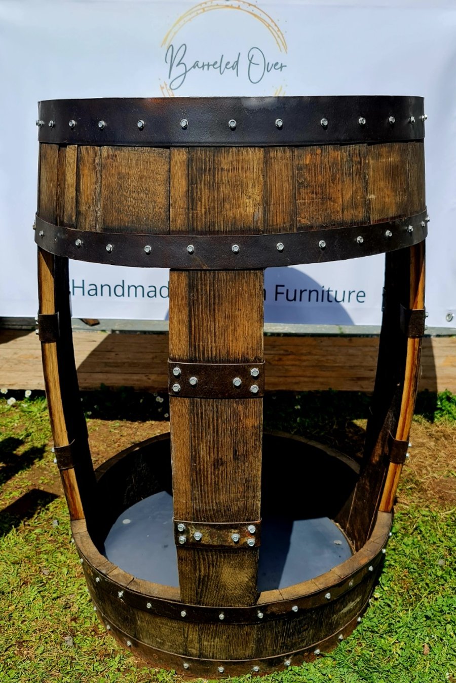 Stunning strong and sturdy full whisky barrel table made to order