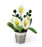 Handmade White Calla Lily Pot - Everlasting Chenille Stem Bouquet - Image 1