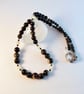 Obsidian & Moonstone Necklace, Handmade Birthday Gift, Anniversary, Gift For Her