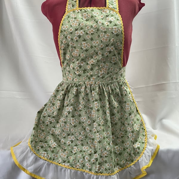 Retro Vintage 50s Style Full Apron - 100% Cotto - Folksy