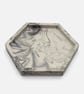 White & Grey Marbled Hexagonal Jewellery Tray, Handmade Trinket & Catchall Dish - Image 3