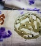Fine Wool eco printed scarf with silk hand printed borders and hand dyed fringe - Image 5