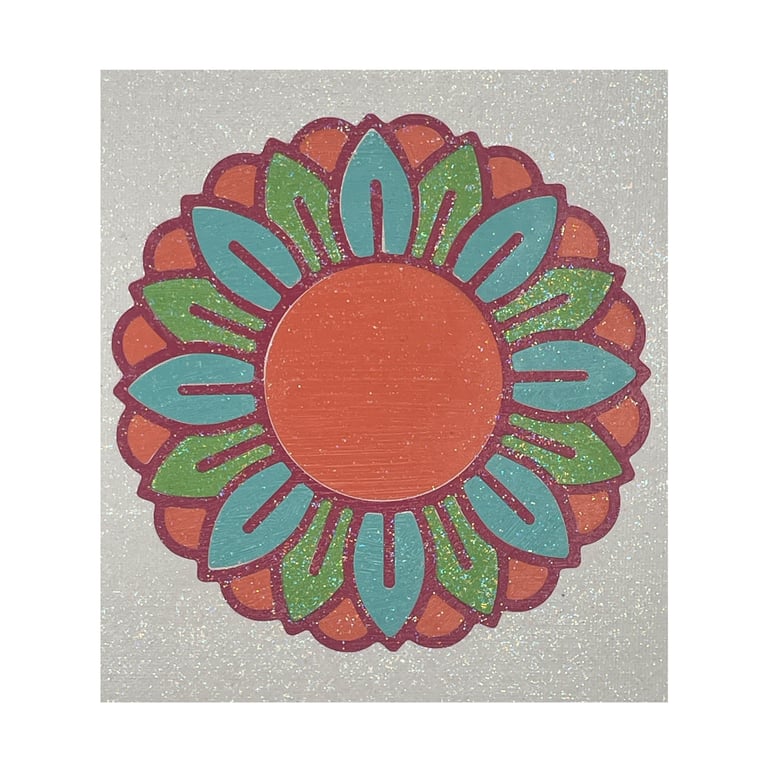 Orange, Purple & Turquoise Floral Mandala Wall Art