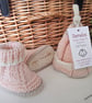 Designer Merino Wool Premiture Baby Hat & Booties Set