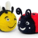 The Crafty Kit Company 'Beastie Buddies - Bee & Ladybird' Needle Felting Kit