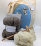 Learn to spin craft kit with British wool and drop spindle  - Image 1