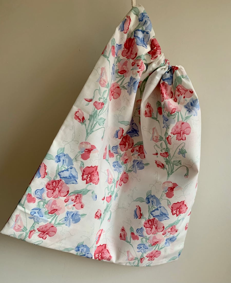 Laura Ashley cotton drawstring bag