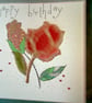 Ruby red rose modern birthday card  - Image 2