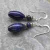 Lapis Lazuli and Pyrite Sterling Silver Earrings