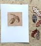 Acorn drypoint no.5 of 10 forest floor shades of autumn small scale print - Image 2