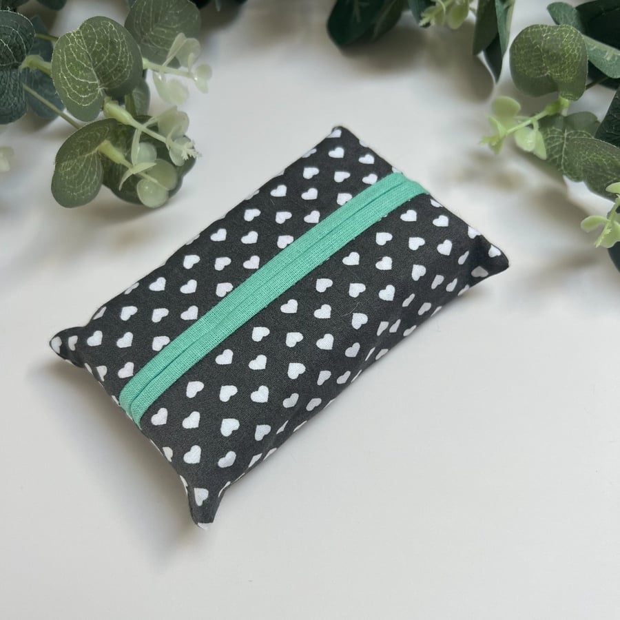 Tissue Holder: Grey Hearts