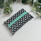 Tissue Holder: Grey Hearts
