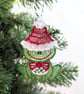 Embroidered Christmas Frog Ornament: Festive Holiday Decor