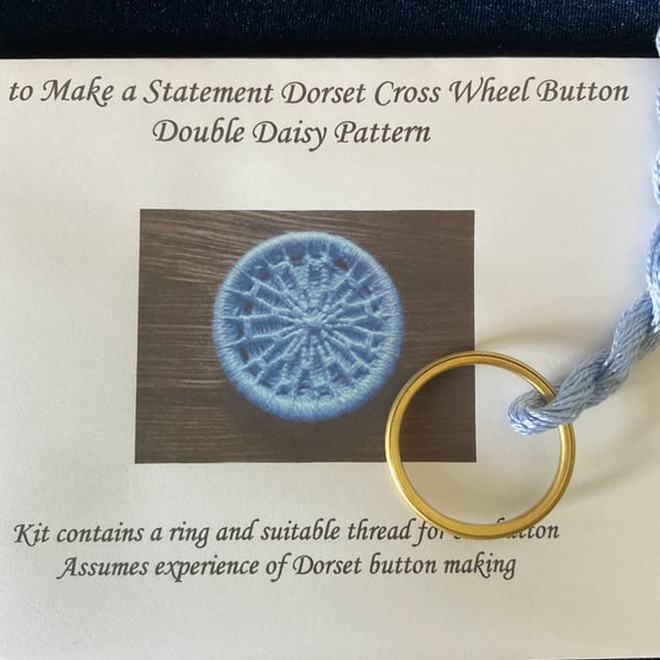 Kit to Make a Statement Dorset Button, Double Daisy Design, Pale Blue
