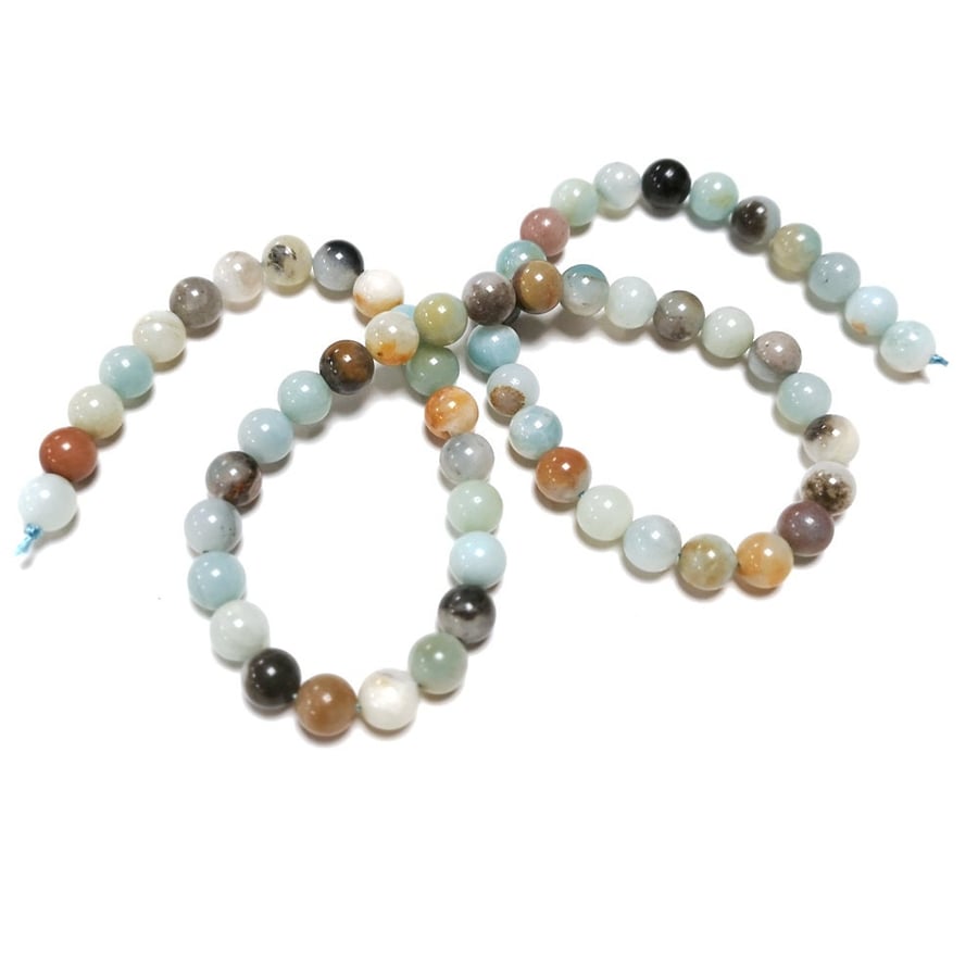 Amazonite 6mm Smooth Rounds, Grade A, Natural Authentic Brazilian Gemstone Beads