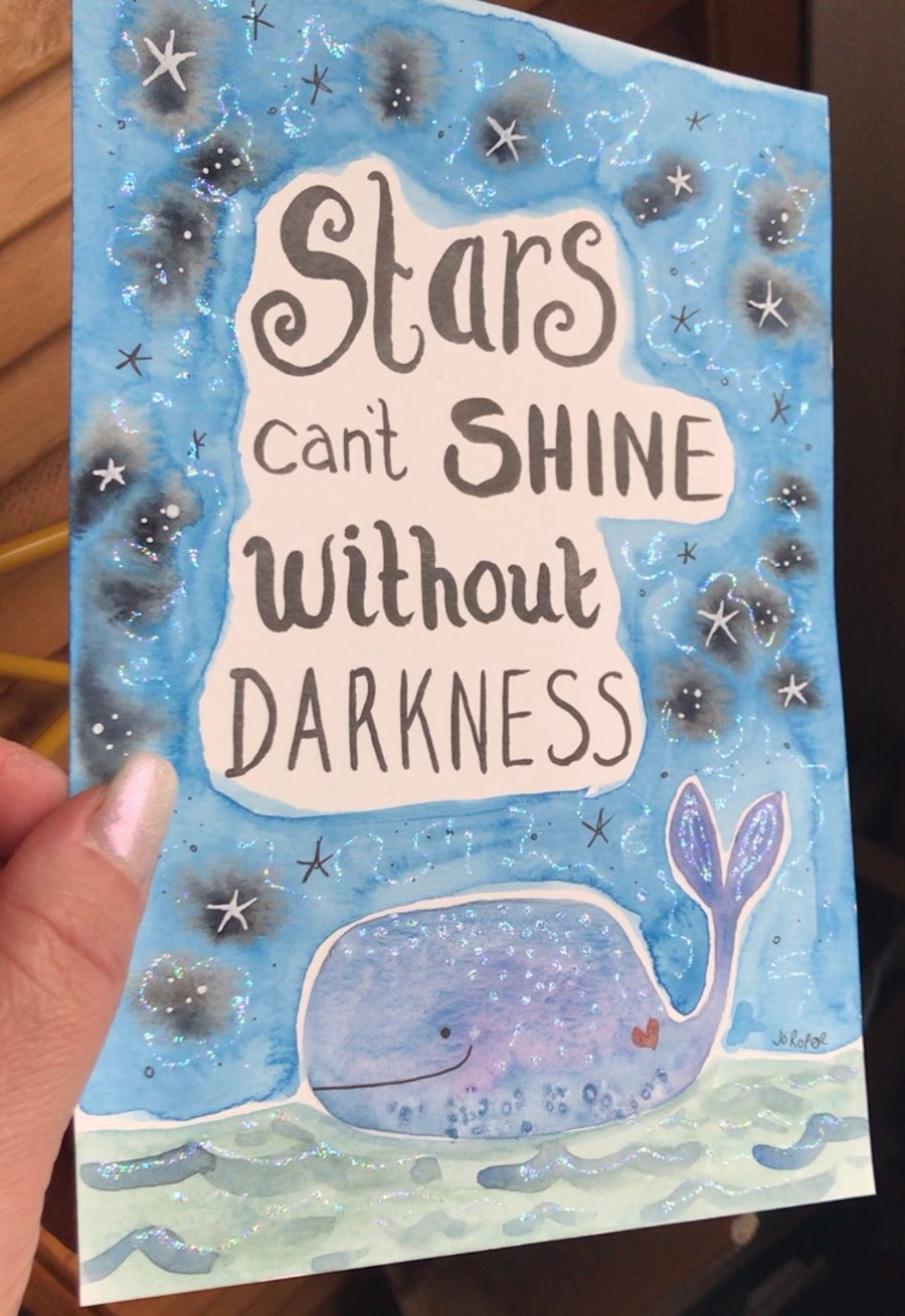 Original Painting blue whale quote Jo Roper