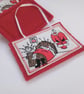 Christmas Decoration Sleepy Santa - Vintage textile hanging ornament