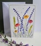 Unique Hand Drawn & Painted Floral Greetings Card with Envelope - Blank inside - Image 8